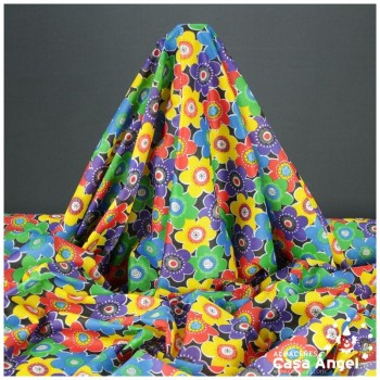 RASETE ESTAMPADO FLORES MULTICOLOR 150cm