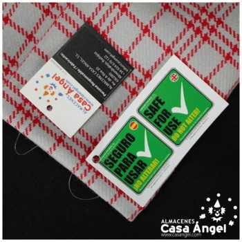 TELA JACQUARD LANA TARTÁN PATA DE GALLO GRIS Y ROJO 150cm