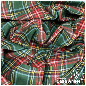 SARGA TARTÁN CUADRO ESCOCÉS ROJO Y VERDE SOBRE NEGRO 150cm