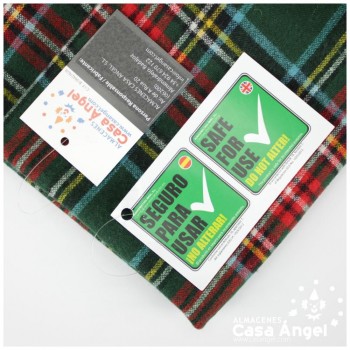 SARGA TARTÁN CUADRO ESCOCÉS ROJO Y VERDE SOBRE NEGRO 150cm