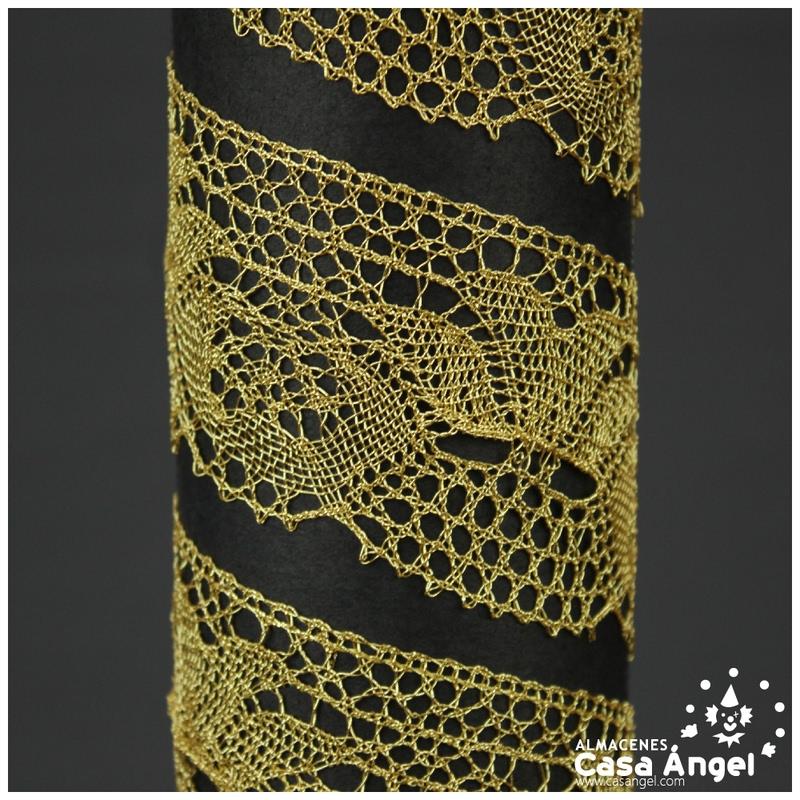 PUNTILLA DE ENCAJE METALIZADO DORADO LÚREX 54mm