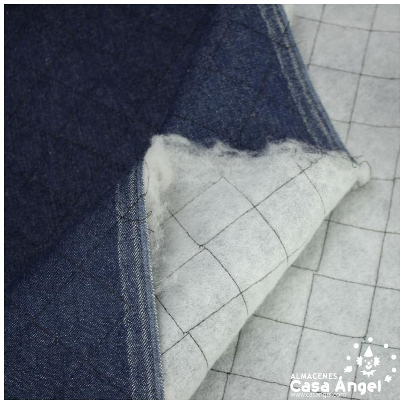 TEJIDO VAQUERO AZUL ÍNDIGO ACOLCHADO ROMBOS 150cm