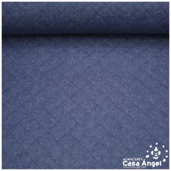 TEJIDO VAQUERO AZUL ÍNDIGO ACOLCHADO ROMBOS 150cm