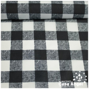 TEJIDO NYLON ANTIMANCHAS VICHY NEGRO Y BLANCO 150cm