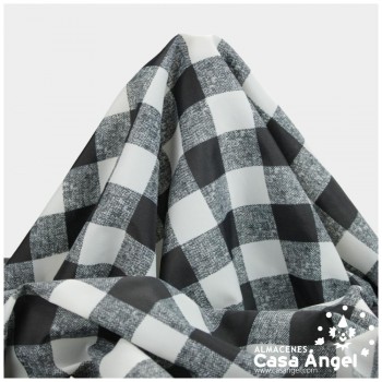 TEJIDO NYLON ANTIMANCHAS VICHY NEGRO Y BLANCO 150cm