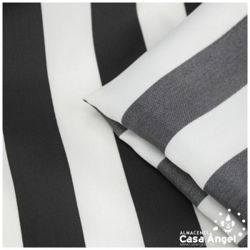 TEJIDO NYLON ANTIMANCHAS A RAYAS NEGRO Y BLANCO 150cm