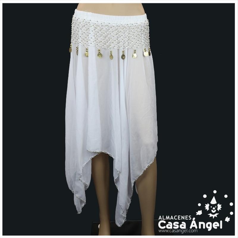 FALDA MONEDAS BAILE ÁRABE COLOR BLANCO