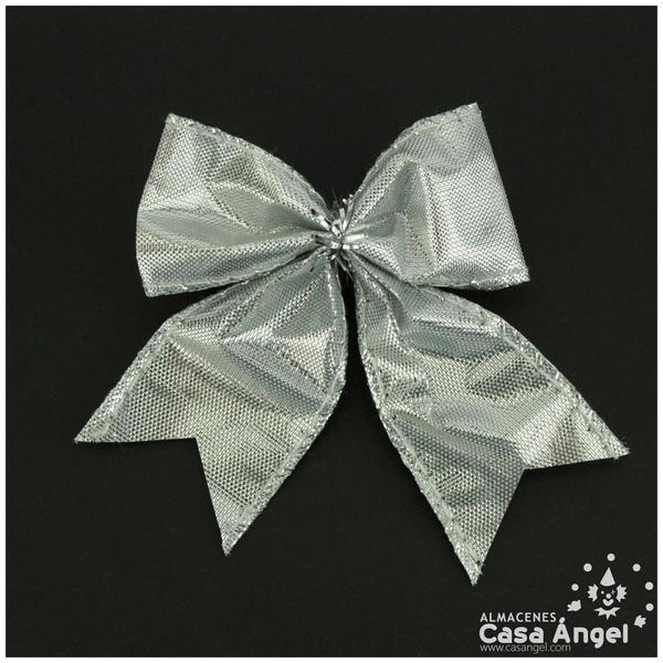 LAZOS METALIZADOS PLATA 5cm SET 5 UNIDADES