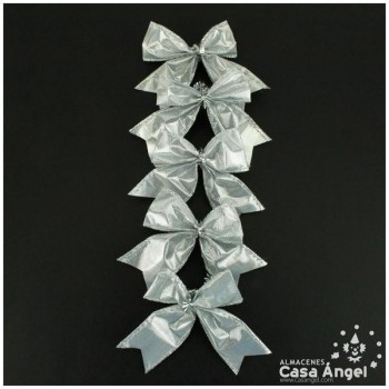 LAZOS METALIZADOS PLATA 5cm SET 5 UNIDADES