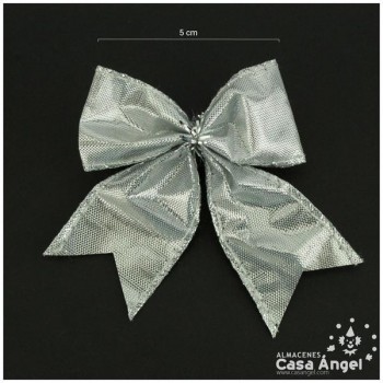 LAZOS METALIZADOS PLATA 5cm SET 5 UNIDADES