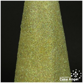 VELA CONO CON BRILLANTINA BLANCA IRIS 20cm