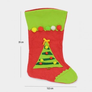 BOTA PAPÁ NOEL NAVIDAD DECORACIÓN 39cm