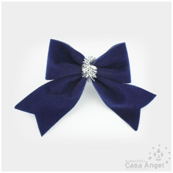 LAZOS DE TERCIOPELO AZUL 5cm SET DE 5 UNIDADES