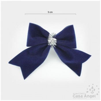LAZOS DE TERCIOPELO AZUL 5cm SET DE 5 UNIDADES