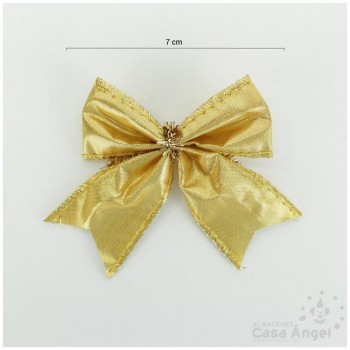 LAZOS METALIZADOS DORADOS 7cm SET 3 UNIDADES