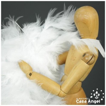 BOA DE PLUMAS BLANCA DE PAVO Y MARABÚ 190cm