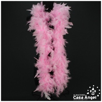 BOA DE PLUMAS ROSA DE PAVO Y MARABÚ 190cm