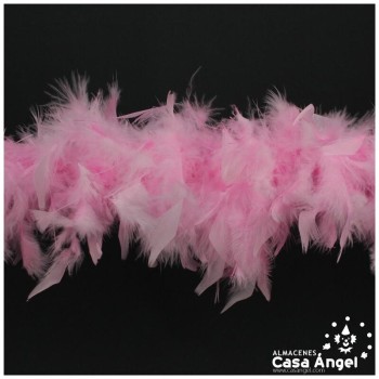 BOA DE PLUMAS ROSA DE PAVO Y MARABÚ 190cm