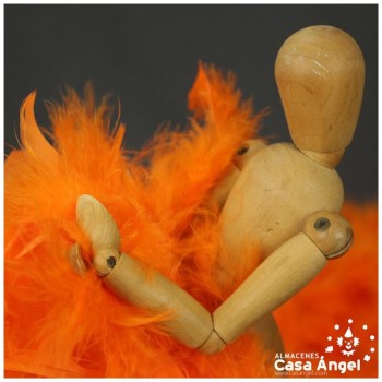 BOA DE PLUMAS NARANJA DE PAVO Y MARABÚ 190cm