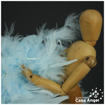 BOA DE PLUMAS CELESTE DE PAVO Y MARABÚ 190cm