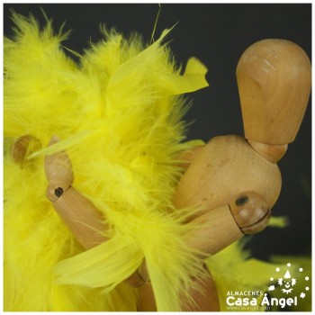BOA DE PLUMAS AMARILLA DE PAVO Y MARABÚ 190cm