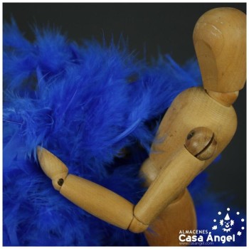 BOA DE PLUMAS AZUL DE PAVO Y MARABÚ 190cm