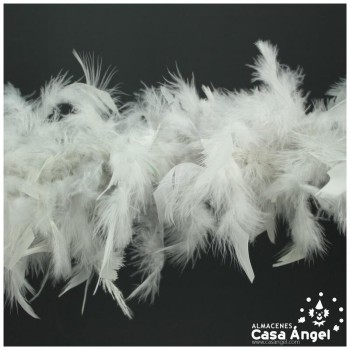 BOA DE PLUMAS GRIS DE PAVO Y MARABÚ 190cm