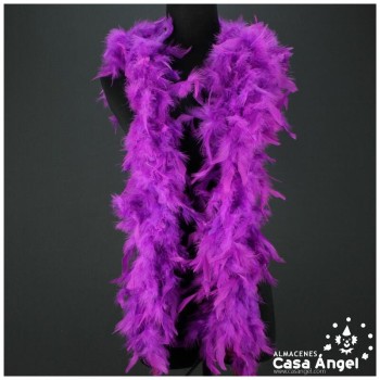 BOA DE PLUMAS BUGANVILLA DE PAVO Y MARABÚ 190cm