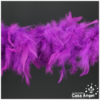 BOA DE PLUMAS BUGANVILLA DE PAVO Y MARABÚ 190cm