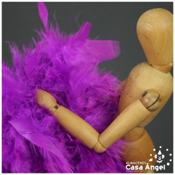 BOA DE PLUMAS BUGANVILLA DE PAVO Y MARABÚ 190cm