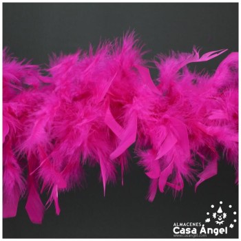 BOA DE PLUMAS FUCSIA DE PAVO Y MARABÚ 190cm