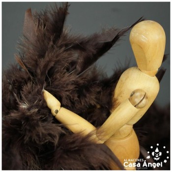 BOA DE PLUMAS MARRÓN DE PAVO Y MARABÚ 190cm