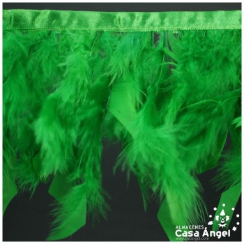 FLECO DE PLUMÓN VERDE DE OCA DOBLE CAPA CINTA DE SATÉN 15cm
