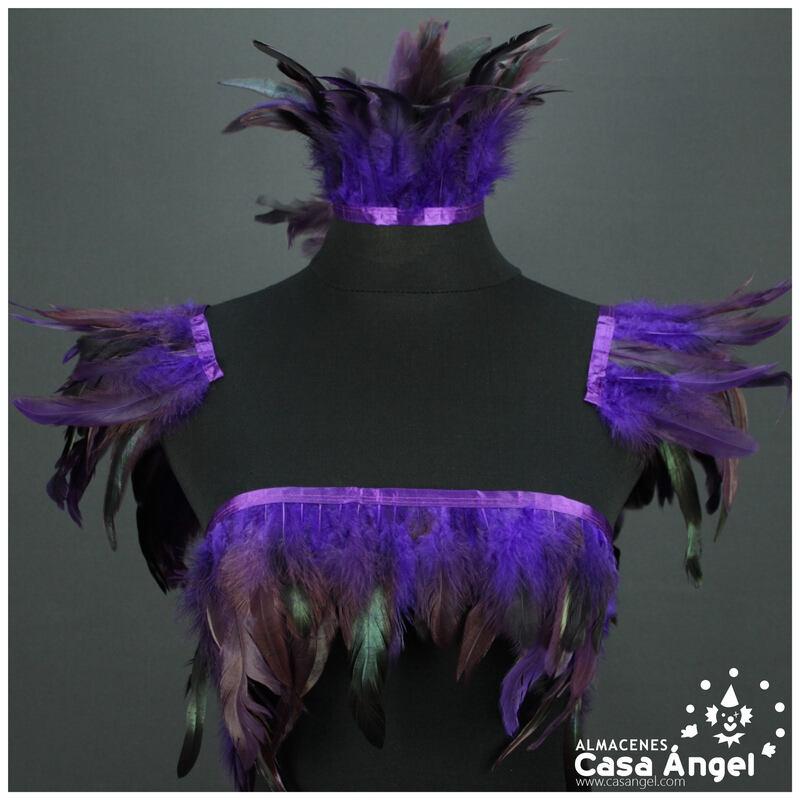 FLECO DE PLUMAS DE GALLO SEMITINTADAS MORADO 10-15cm
