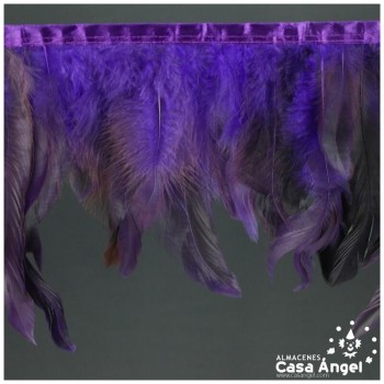FLECO DE PLUMAS DE GALLO SEMITINTADAS MORADO 10-15cm