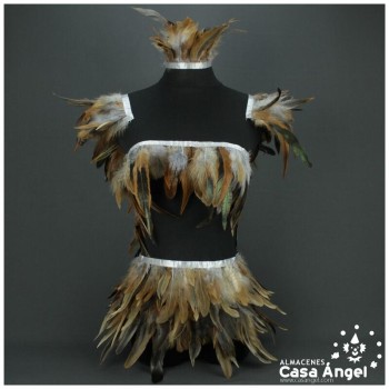 FLECO DE PLUMAS DE GALLO SEMITINTADAS NRATURAL 10-15cm