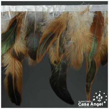 FLECO DE PLUMAS DE GALLO SEMITINTADAS NRATURAL 10-15cm
