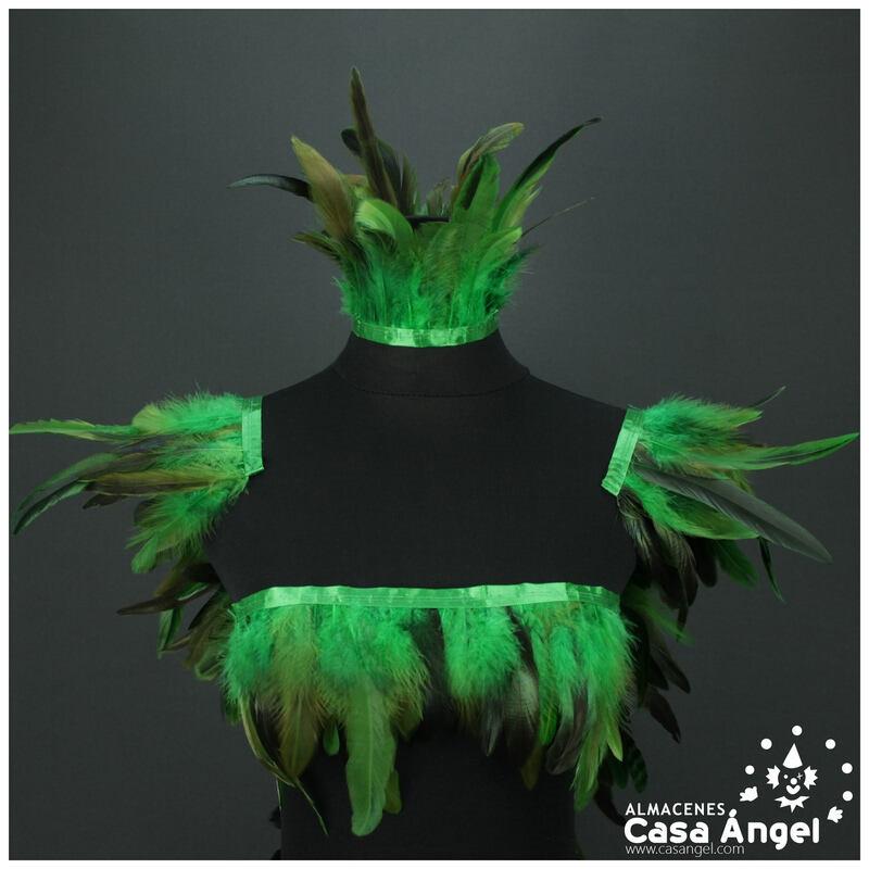 FLECO DE PLUMAS DE GALLO SEMITINTADAS VERDE 10-15cm