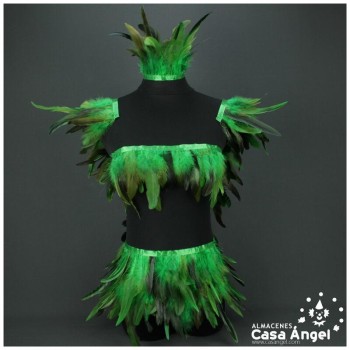 FLECO DE PLUMAS DE GALLO SEMITINTADAS VERDE 10-15cm