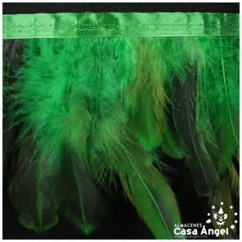 FLECO DE PLUMAS DE GALLO SEMITINTADAS VERDE 10-15cm