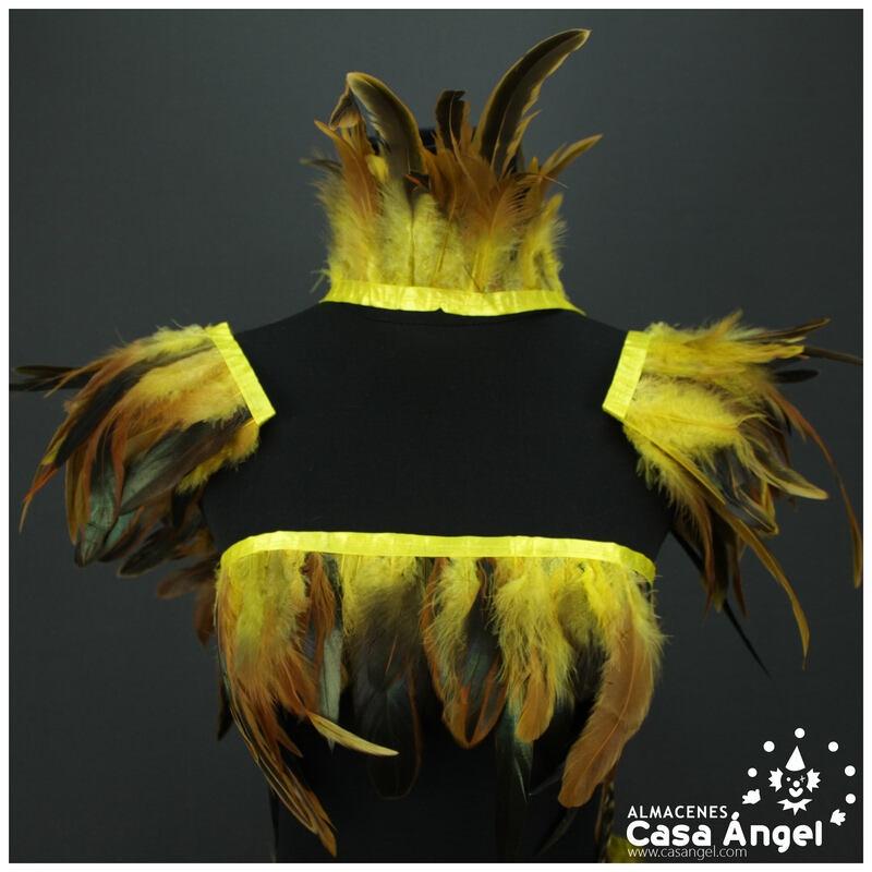 FLECO DE PLUMAS DE GALLO SEMITINTADAS AMARILLO 10-15cm