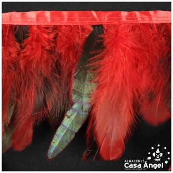 FLECO DE PLUMAS DE GALLO SEMITINTADAS ROJO 10-15cm