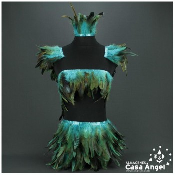 FLECO DE PLUMAS DE GALLO SEMITINTADAS TURQUESA 10-15cm