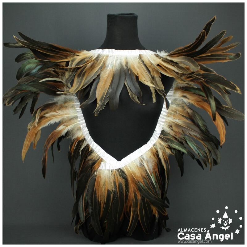 FLECO DE PLUMAS DE GALLO 30cm NATURAL 200cm