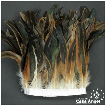 FLECO DE PLUMAS DE GALLO 30cm NATURAL 200cm