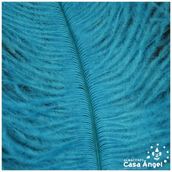 PLUMAS NATURALES DE AVESTRUZ TURQUESA 25cm BOLSA 2uds