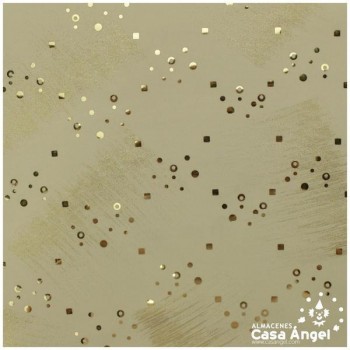 LYCRA BEIGE ESTAMPADA BROCHAZOS ORO CON LENTEJUELAS SERIE AITOR 150cm