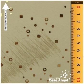 LYCRA BEIGE ESTAMPADA BROCHAZOS ORO CON LENTEJUELAS SERIE AITOR 150cm