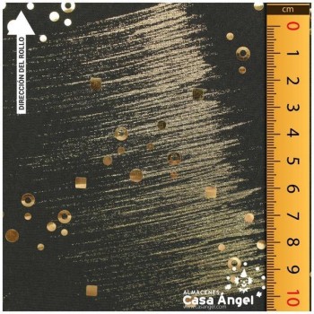 LYCRA NEGRA ESTAMPADA BROCHAZOS ORO CON LENTEJUELAS SERIE AITOR 150cm