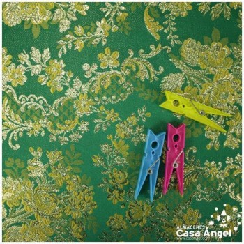 BROCADO VERDE DE FLORES SERIE ALDAYA 280cm